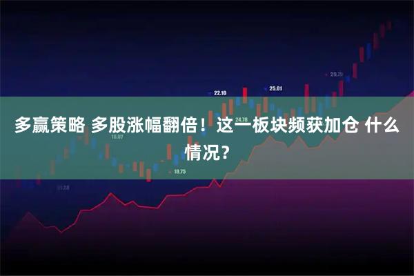 多赢策略 多股涨幅翻倍！这一板块频获加仓 什么情况？