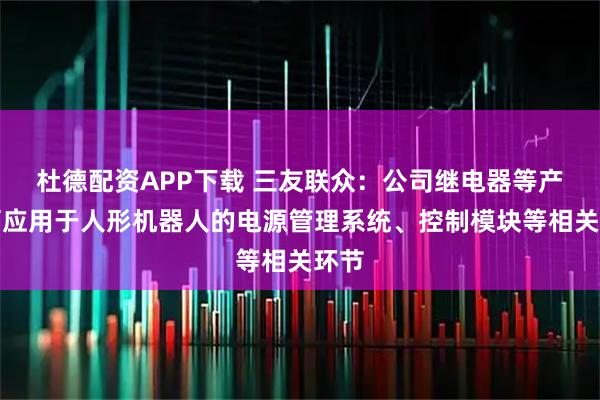 杜德配资APP下载 三友联众：公司继电器等产品可应用于人形机器人的电源管理系统、控制模块等相关环节